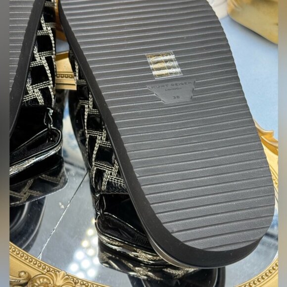 🆕 KURT GEIGER LONDON 🧿 NWOB Orson Patent Quilted Dad Sandals Sz EU38 US 7.5 - Picture 12 of 12